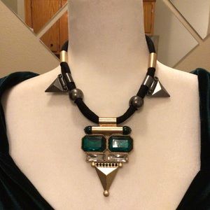 Egyptian Geometric Metals and Squared Necklace.